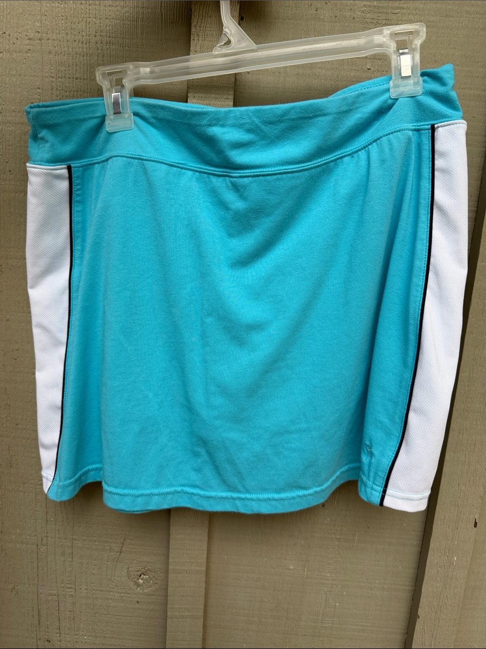 Danskin Now Aqua Mini Skirt with White Side Panels